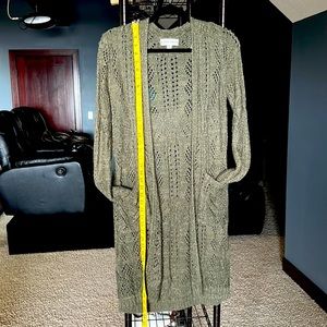 Moss Green Crochet Soft / Thin Cardigan - Size S